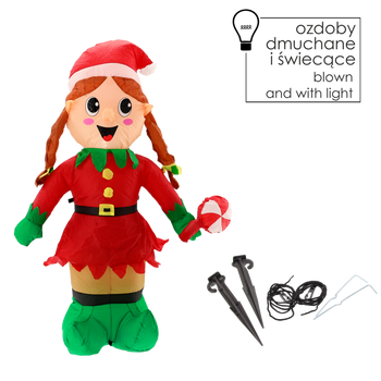 nafukovací elf dievča LED 150 cm *8754