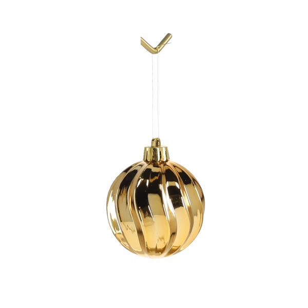 SET OF 9 BAUBLES 6 CM RED/GOLD/SILVER