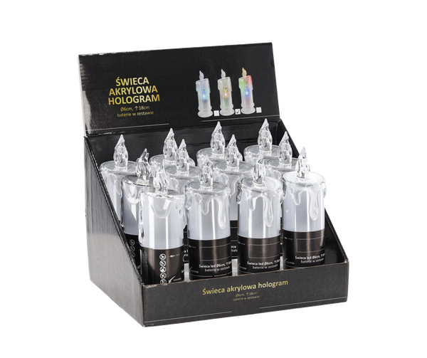 LED SVIECA HOLO AKRYLOVÁ 18CM S BATÉRIAMI TEPLÁ BIELA*2433