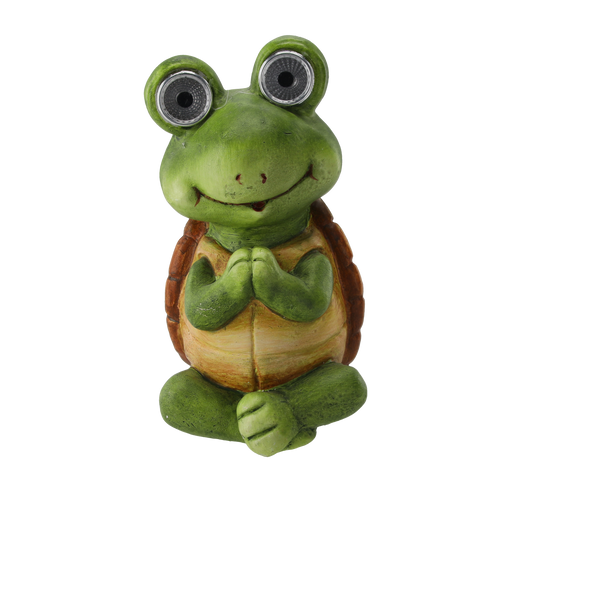 GARDEN FIGURINE – SITTING TURTLE WITH GLOWING EYES 11,5 X 9 X 18,5 CM LED pack=4 pcs