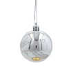 SET OF 8 CHRISTMAS BAUBLES SILVER 6 CM