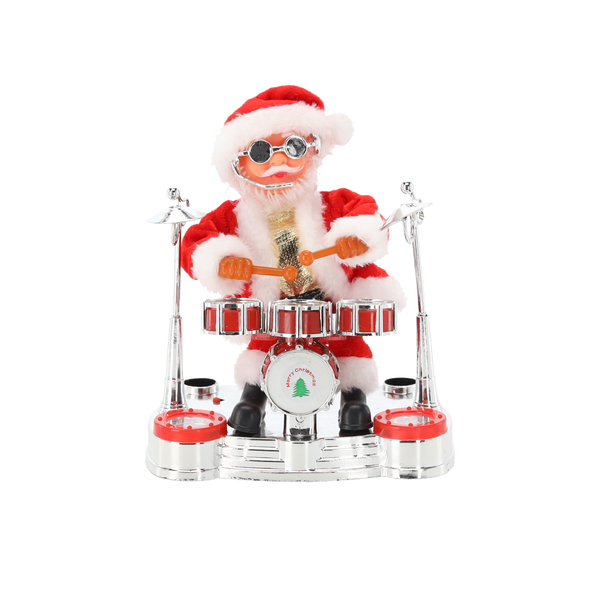 SANTA CLAUS WITH DRUMS - PLAYING 25,5 CM