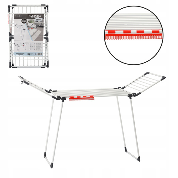 USCAȚOR DE RUFĂ CU DOUĂ MÂINI PENTRU ȘOSETE "RENATA" ALB 174 x 61 x 106 CM *1419