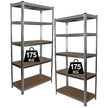 DVA REGÁLY 5-ÚROVNĚ 90x30x180 CM NOSNOST POLICE:175 KG *0885