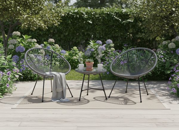 ZESTAW MEBLI OGRODOWYCH (2 KRZESŁA, STOLIK) - SZARY