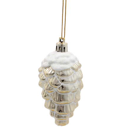 KPL. 2 DECORAȚII DE BRAD CONE 9 CM AURII / ARGINTII / ROȘII *5386