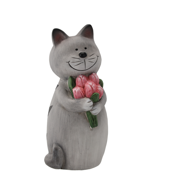 CERAMIC DECORATION FOR FENCE POST - ANIMALS 11 x 10 x 22 CM, ASSORTED DESIGNS, pack=6 pcs