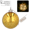 VÁNOČNÁ SKLENENÁ OZDOBY FI 12 CM LED ZLATÁ GUĽA S HVIEZDIČKAMI balenie=6ks *2775