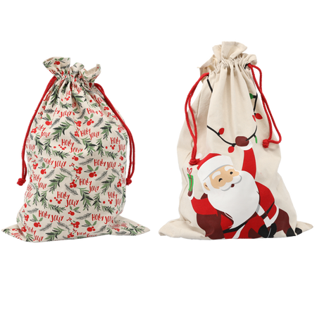 CANVAS CHRISTMAS SACK 70 x 48 CM MIX DESIGNS