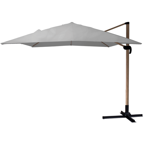 PARASOL OGRODOWY 3 x 3 M SZARY "ROMA" Z POKROWCEM - WOOD EFFECT