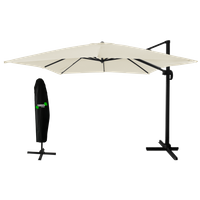 PARASOL OGRODOWY "ROMA" 3 x 4 M BEŻOWY Z POKROWCEM *9642