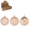GLASS BAUBLE - BEIGE MIX DESIGNS 8 CM