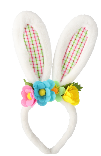 BRATARA PE CAP - URECHI DE IEPURE CU FLORI 16 x 32 CM MIX 3 MODELE ambalaj=12buc *9168