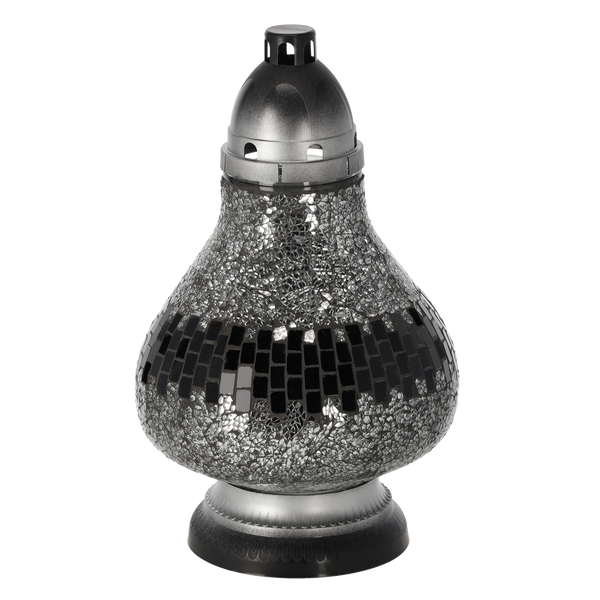 CANDLE 34CM/50H STAINED GLASS DECANTER SILVER PACK=4PCS*0586