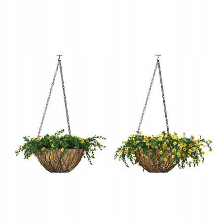 POT DE FLOARE PENDULAT CU INSERTIE DIN FIBRE DE COCOS 25,5 x 13 CM *5530
