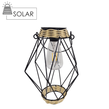 LAMPION SOLARNY METALOWY CZARNY 22 CM LED *5917