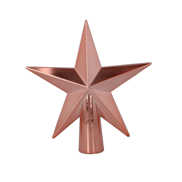 TREE TOPPER 15 CM STAR OLIVE/COPPER/GRAPHITE