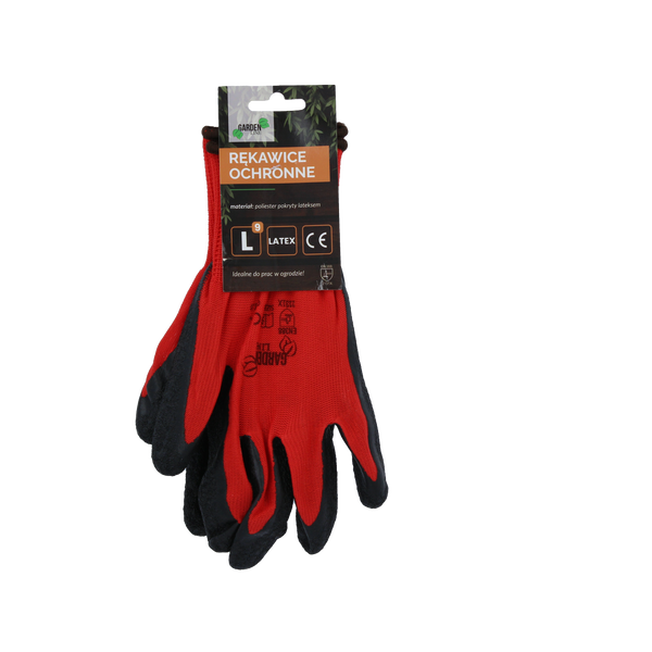 GARDEN GLOVES "9", POLYESTER WITH LATEX PACKET=12