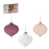 SET OF 6 GLASS CHRISTMAS TREE DECORATIONS 6 CM MIX COLOURS