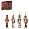 SET OF 4 CHRISTMAS DECORATIONS WOODEN SOLDIER 12.5 CM