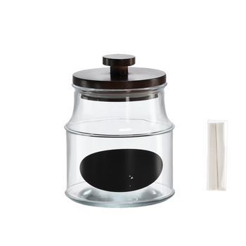 JAR 1.9 L WITH WOODEN LID, WRITING LABEL AND CHALK