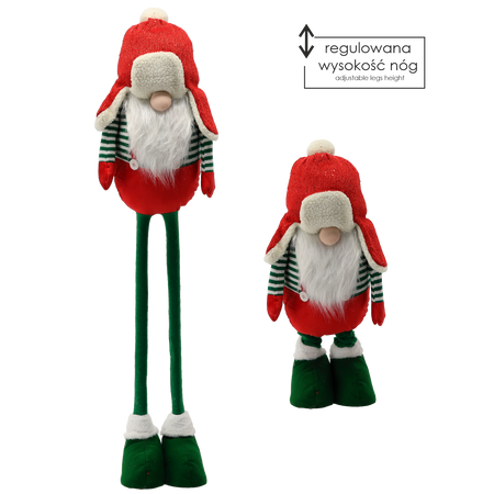 ŚWIĄTECZNY SKRZAT Z REGULOWANYMI NOGAMI 65 - 117 CM CZERWONO - ZIELONY *9698