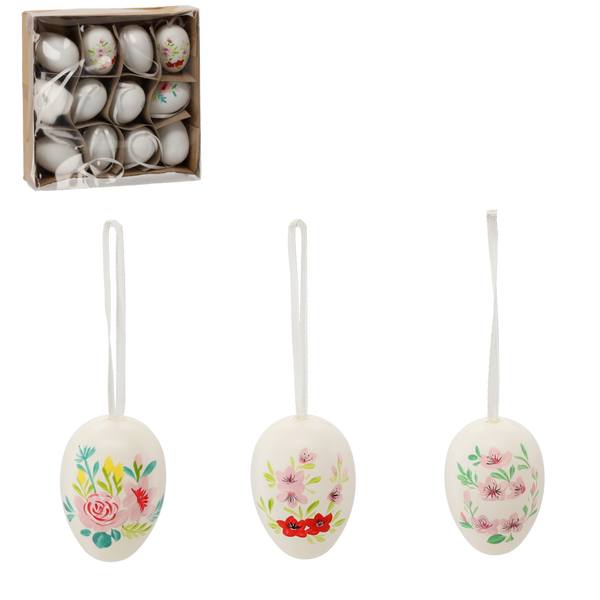 SET OF 12 EASTER EGGS WITH A PENDANT ASSORTED DESIGNS