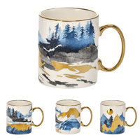 PORCELÁNOVÝ HRNČEK 435 ML HORY MIX VZOROV balenie=12ks *7970