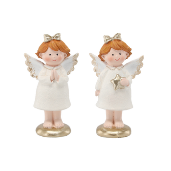 FIGURKA BOŻONAR. - ANIOŁEK BIAŁY 8 X 5,5 X 14 CM MIX WZORÓW opak=8szt *1520