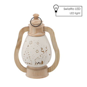 FIGURKA BOŻONAR. - LAMPION CERAMICZNY 17,3 X 11,2 X 23,5 CM LED opak=2szt *1322