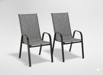 Set de 2 scaune de grădină gri 54 x 72 x 96 *9917