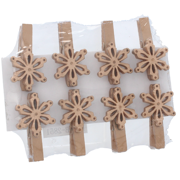 SET OF 8 CHRISTMAS DECORATIONS WITH CLIPS MIX DESIGNS 3 x 3 CM