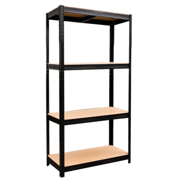 REGAŁ 4-POZIOMOWY 150 x 70 x 30 CM CZARNY UDŹWIG PÓŁKI: 150 KG *0582