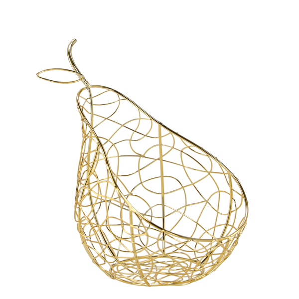GOLDEN METAL BASKET - PEAR 18.6 X 13.7 X 18 CM PACK=2PCS
