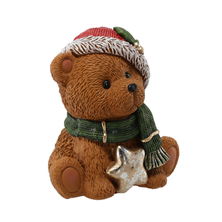 FIGURKA BOŽONAR. - MEDVÍDKA S HVIEZDOU 28,5 X 22 X 30 CM LED *1049