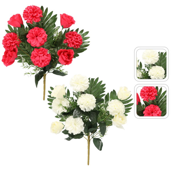 UMELÁ HALUZ - KYTICA 9 CHRYSANTHEM 47-50 CM MIX FARIEB *4168