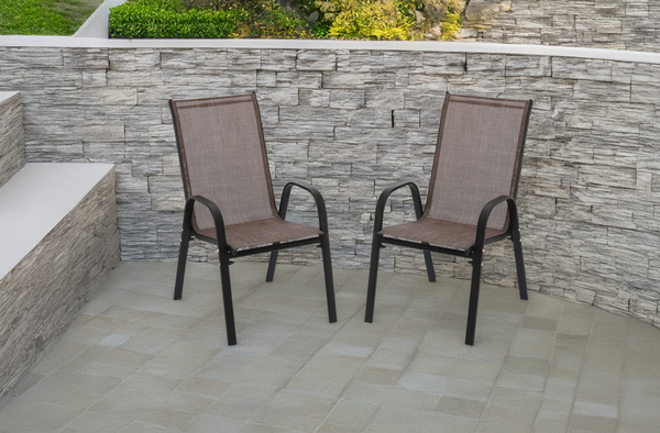 Set de 2 scaune de grădină maronii 54 x 72 x 96 *3678