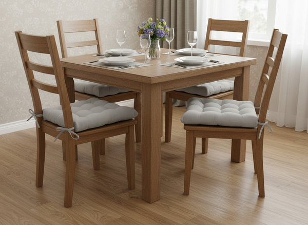 PODUSZKA NA KRZESŁO 40 x 40 x 6 CM JASNOSZARA