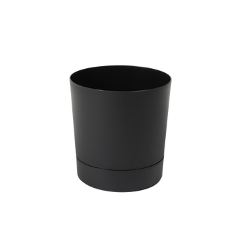 POT WITH SAUCER AURA 145-BLACK*41220