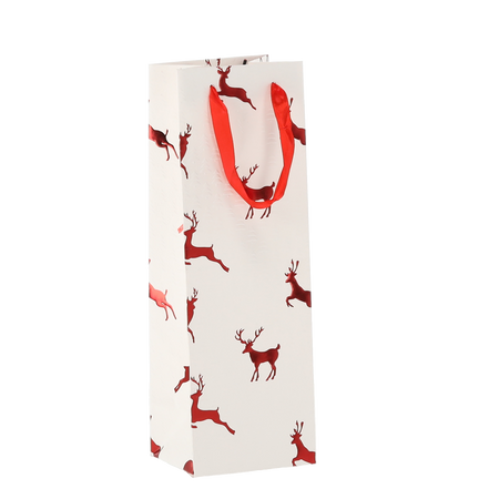 TOREBKA OKAZYJNA BOŻONAR. NA WINO "RENIFERY" 36 x 12 x 10 CM opak=12szt *0559
