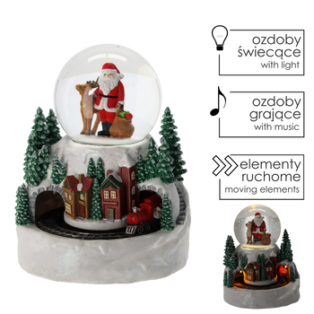 POZYTYWKA BOŻONAR. LED MIASTECZKO ZIMOWE Z KULĄ ŚNIEŻNĄ 19,6 x 19,1 x 24 cm *2430