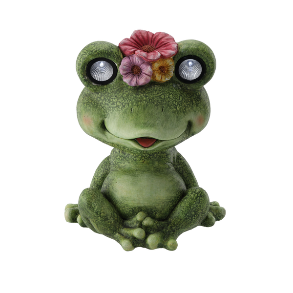 GARDEN FIGURINE - FROG WITH GLOWING EYES 30,5 x 22,5 x 37,5 CM LED