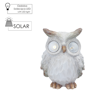 FIGURĂ DE GRĂDINĂ - BUHNIC CU OCHI ILUMINAȚI 14,5 x 11,5 x 19 CM LED pachet=4buc *7973