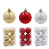 KPL. 6 BOMBEK 6 CM RED / GOLD / SILVER *3832