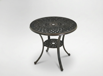 HLINÍKOVÝ STOL "MONDRICH" ANTICKÝ BRONZ dia78 x 70 CM OKRÚHLY *4065