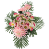 KYTICE CH-33 (ŠÍŘ. 50 CM, VYS. 30 CM) PĚNÍZEK S CHRYSANTÉM MIX BARVY