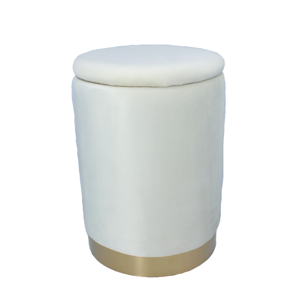 ROUND POUF 28 X 42 CM CREAM