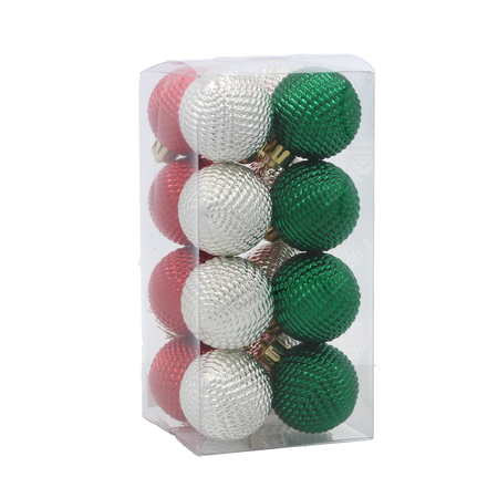 KPL. 16 BOMBEK 4 CM GREEN / RED / WHITE *3634
