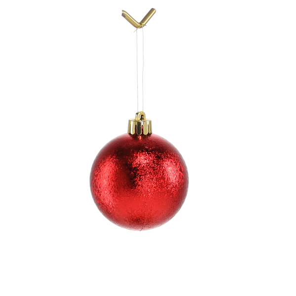 SET OF 9 BAUBLES 6 CM RED/GOLD/SILVER