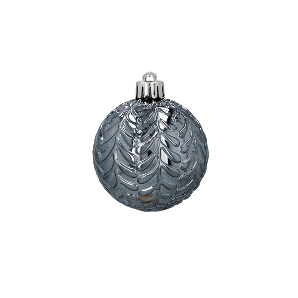 SET OF 10 BAUBLES 6 CM OLIVE/COPPER/GRAPHITE